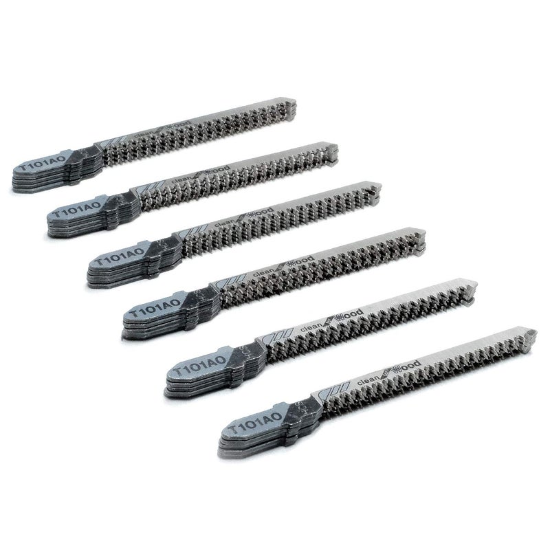 TAROSE 30-Piece T101AO 3-1/4 Inch 20 TPI Assorted T-Shank Scrolling Jig Saw Blades Set for Clean Cutting Wood - Image 1